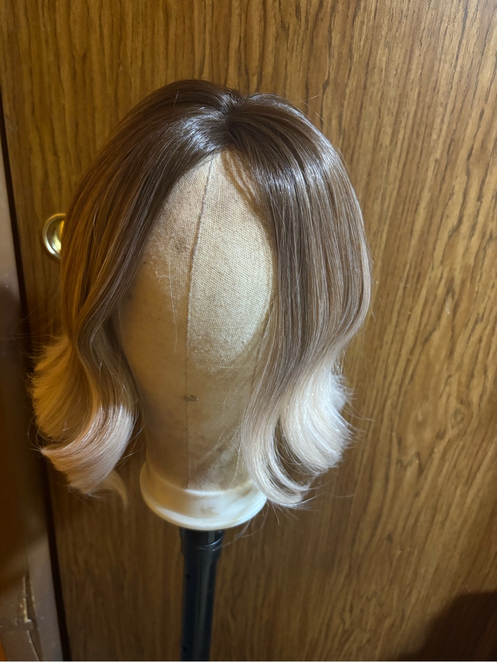 Emily dark root apricot wig Ombre Short Wavy Women’s Wig